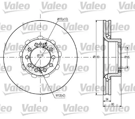 Handler.Part Brake disc Valeo 187090 1