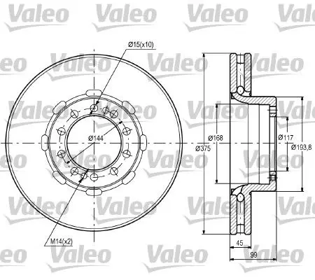 Handler.Part Brake disc Valeo 187093 1