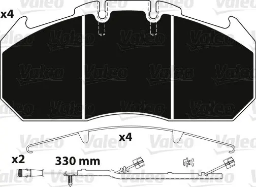 Handler.Part Brake pad set, disc brake Valeo 882219 1