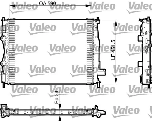 Handler.Part Radiator, engine cooling Valeo 735380 1