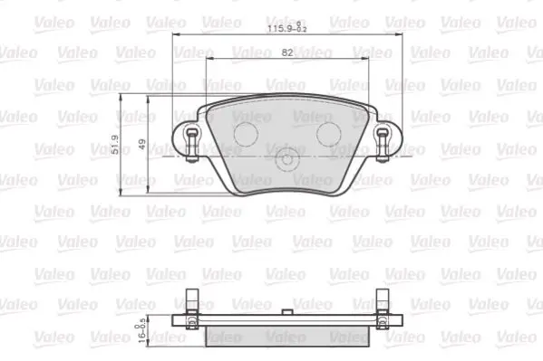 Handler.Part Brake pad set, disc brake Valeo 872557 1