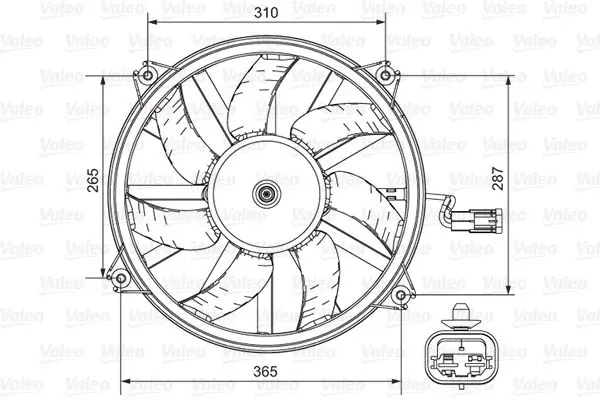 Handler.Part Fan, radiator Valeo 696850 1