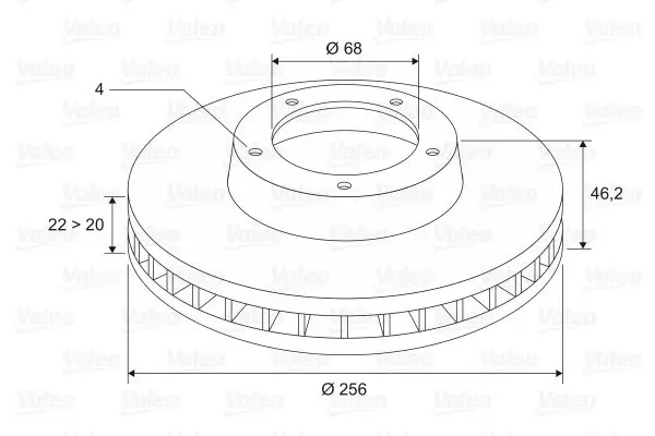 Handler.Part Brake disc Valeo 186112 2