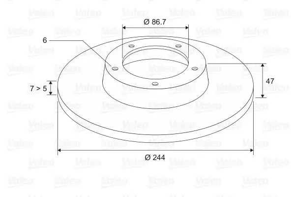 Handler.Part Brake disc Valeo 186128 1