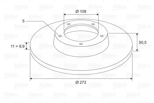 Handler.Part Brake disc Valeo 186172 2