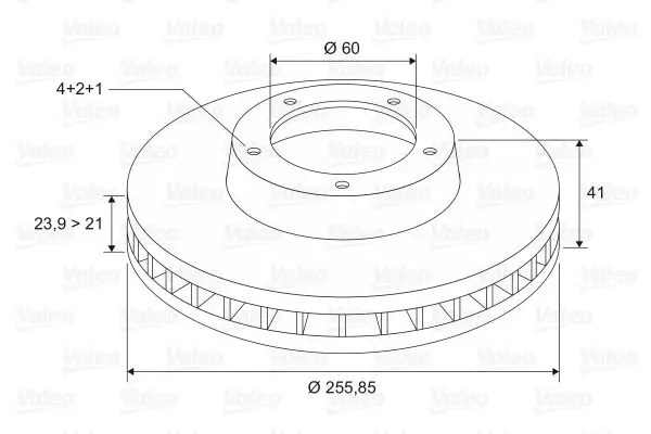 Handler.Part Brake disc Valeo 186189 2