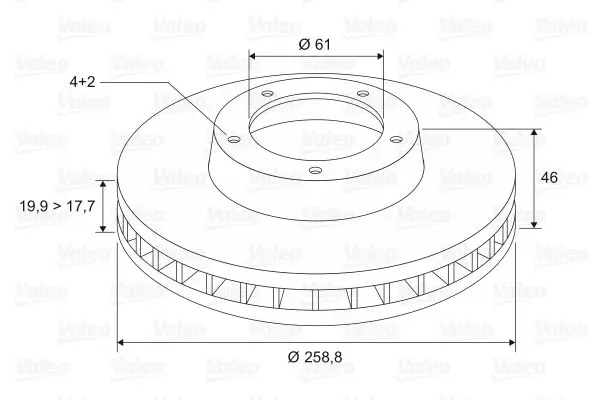 Handler.Part Brake disc Valeo 186214 2