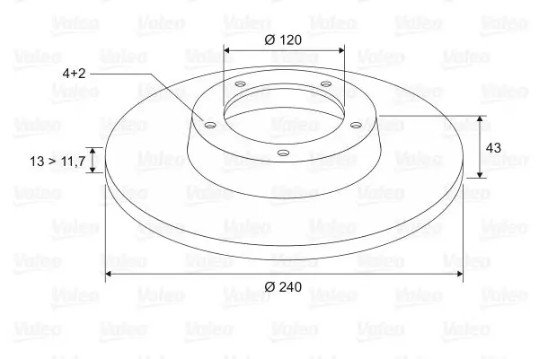 Handler.Part Brake disc Valeo 186236 2