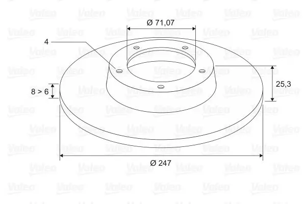 Handler.Part Brake disc Valeo 186416 2