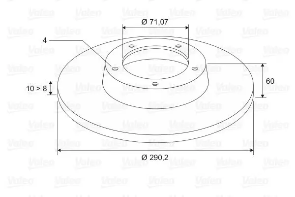 Handler.Part Brake disc Valeo 186579 2