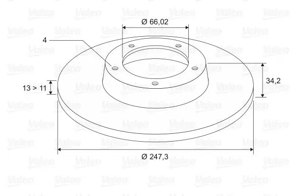 Handler.Part Brake disc Valeo 186598 2