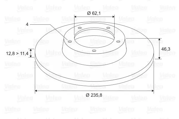 Handler.Part Brake disc Valeo 186681 2