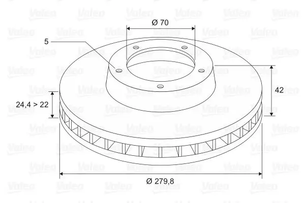 Handler.Part Brake disc Valeo 186684 2