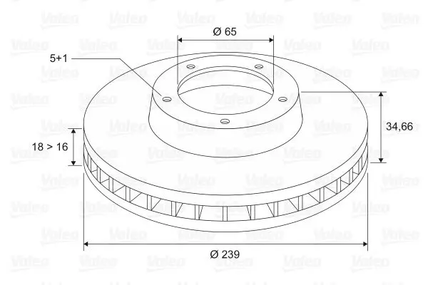 Handler.Part Brake disc Valeo 186888 2