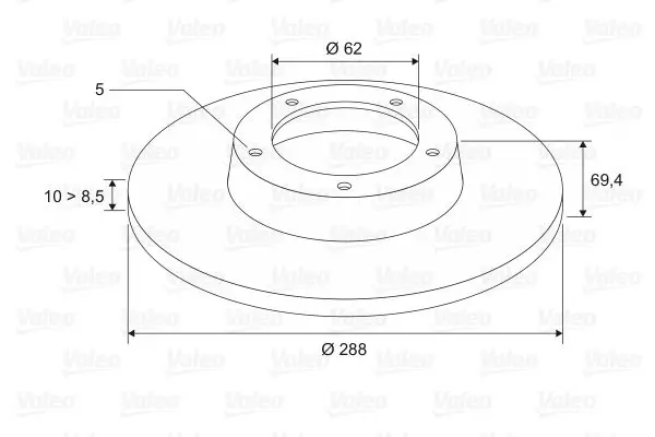 Handler.Part Brake disc Valeo 197341 2