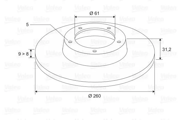 Handler.Part Brake disc Valeo 197464 2