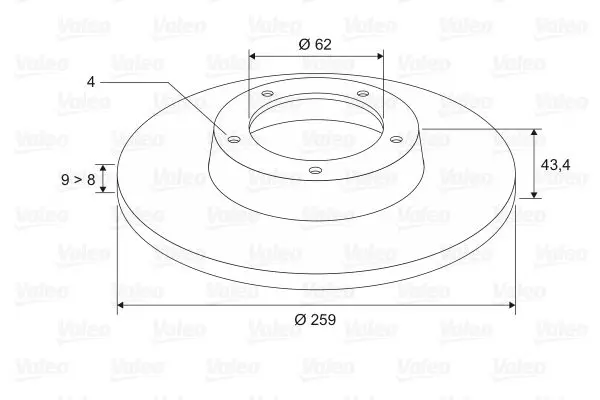 Handler.Part Brake disc Valeo 197507 2