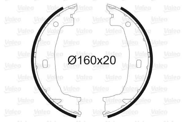 Handler.Part Brake shoe set, parking brake Valeo 562808 1