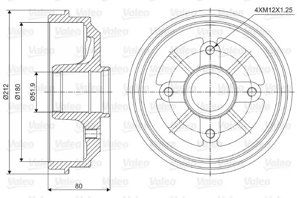 Handler.Part Brake drum Valeo 237001 1