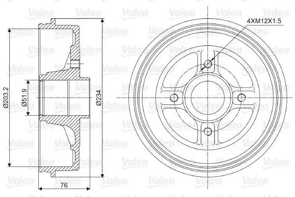 Handler.Part Brake drum Valeo 237008 1