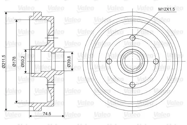 Handler.Part Brake drum Valeo 237009 1