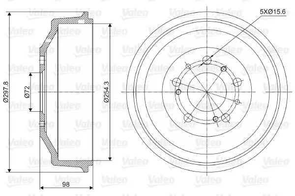 Handler.Part Brake drum Valeo 237014 1