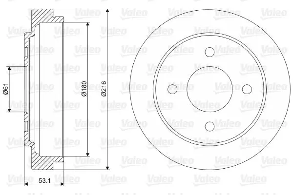 Handler.Part Brake drum Valeo 237075 1