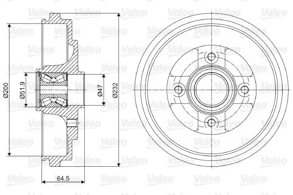 Handler.Part Brake drum Valeo 237079 1