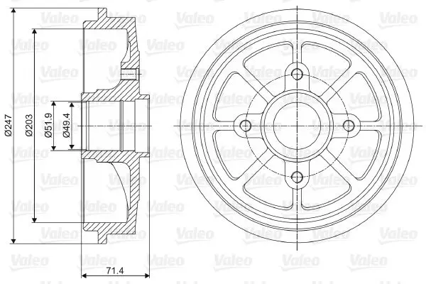 Handler.Part Brake drum Valeo 237097 1