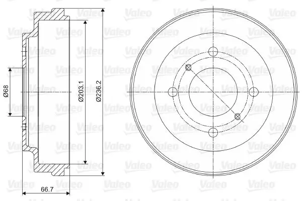 Handler.Part Brake drum Valeo 237115 1