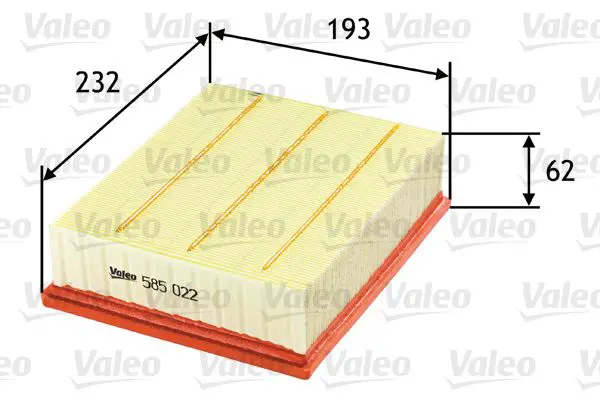 Handler.Part Air filter Valeo 585022 1