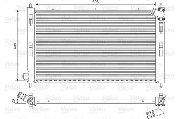 Handler.Part Radiator, engine cooling Valeo 701577 1