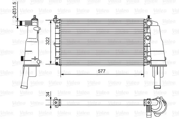 Handler.Part Radiator, engine cooling Valeo 734236 1