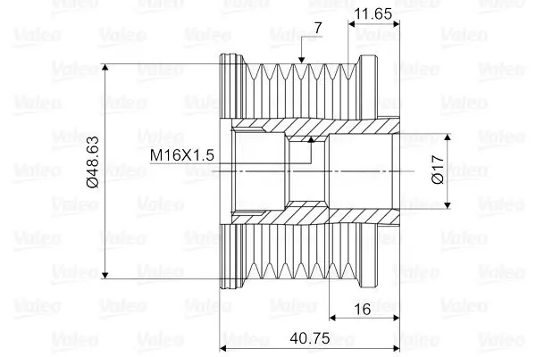 Handler.Part Alternator freewheel clutch Valeo 588027 2