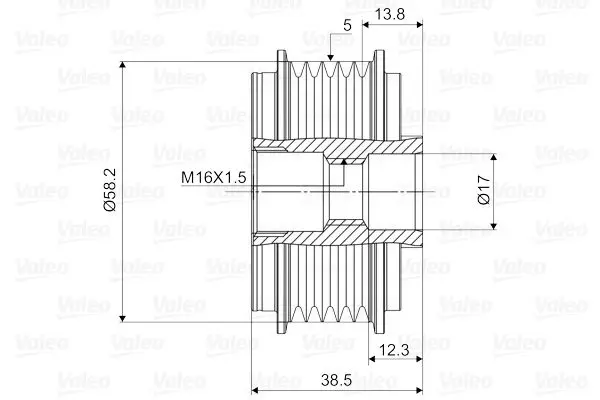 Handler.Part Alternator freewheel clutch Valeo 588037 2