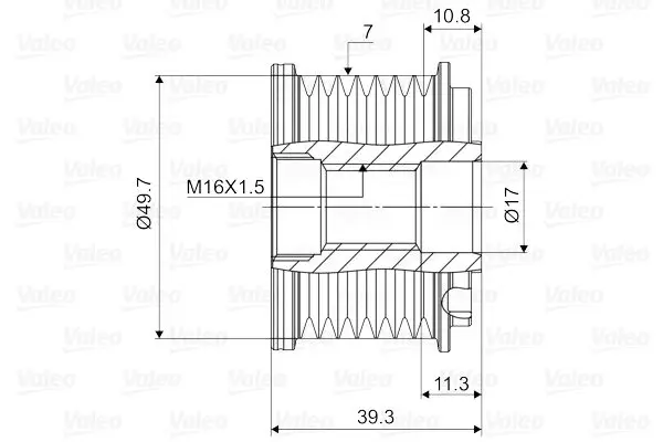 Handler.Part Alternator freewheel clutch Valeo 588072 2