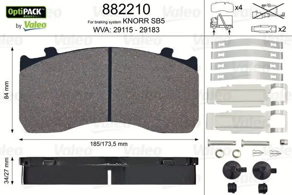 Handler.Part Brake pad set, disc brake Valeo 882210 1