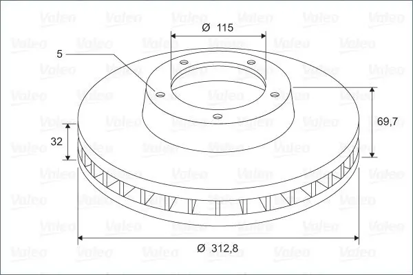 Handler.Part Brake disc Valeo 197278 2