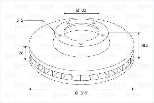 Handler.Part Brake disc Valeo 197282 2