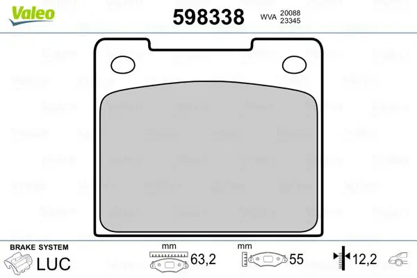 Handler.Part Brake pad set, disc brake Valeo 598338 1