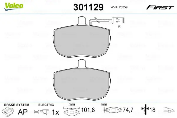 Handler.Part Brake pad set, disc brake Valeo 301129 1