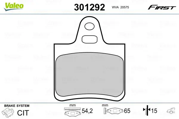 Handler.Part Brake pad set, disc brake Valeo 301292 1