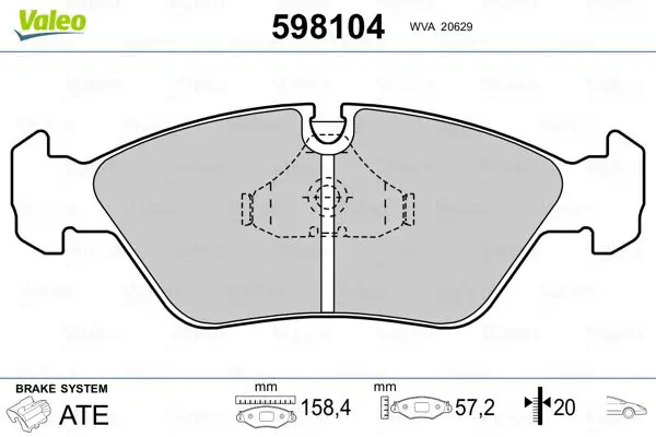 Handler.Part Brake pad set, disc brake Valeo 598104 1