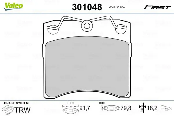 Handler.Part Brake pad set, disc brake Valeo 301048 1