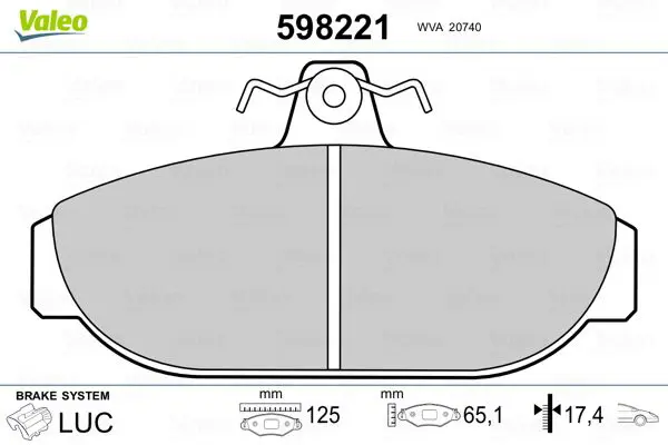 Handler.Part Brake pad set, disc brake Valeo 598221 1