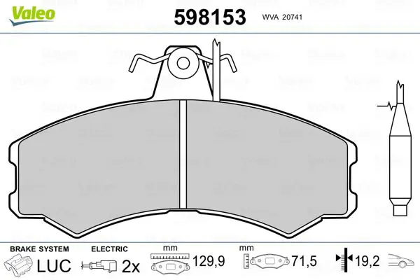 Handler.Part Brake pad set, disc brake Valeo 598153 1