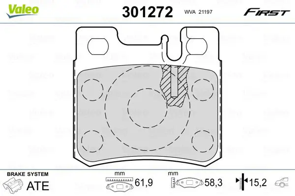 Handler.Part Brake pad set, disc brake Valeo 301272 1