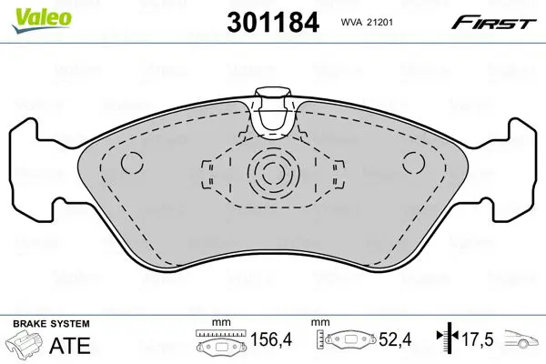 Handler.Part Brake pad set, disc brake Valeo 301184 1