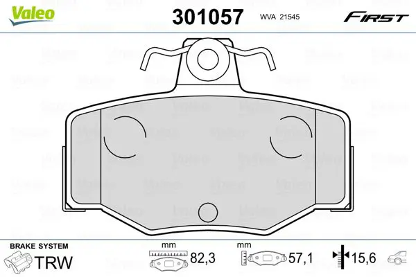 Handler.Part Brake pad set, disc brake Valeo 301057 1