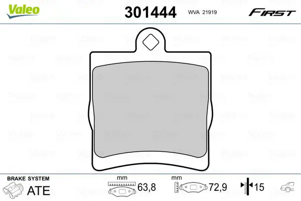 Handler.Part Brake pad set, disc brake Valeo 301444 1